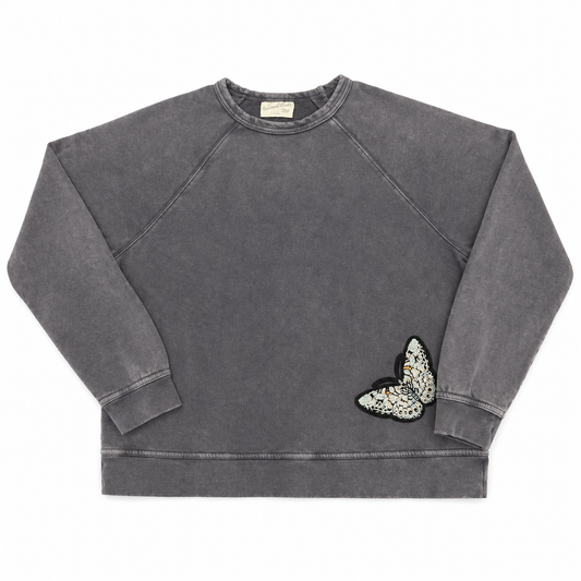 Universal Thread Faded Sweatshirt with Butterfly Patch