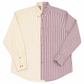 Fused Khaki/Burgundy Vertical Striped Button-Up Shirt