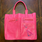 Neiman Marcus Pink Tote with Handpainted Jewel Artwork
