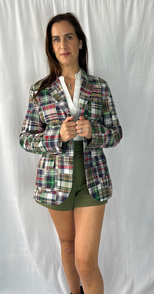 Polo Ralph Lauren Madras Plaid Single-Breasted Blazer