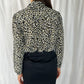 J. Crew Animal Print Long-Sleeve BF Blouse with Tie