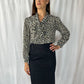 J. Crew Animal Print Long-Sleeve BF Blouse with Tie