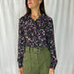 Brooks Brothers Long-Sleeve Navy Floral Blouse