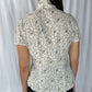 Brooks Brothers Rose Print Short-Sleeve Blouse with Tie