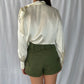 J. Crew Collection Ivory Long-Sleeve Side-Tie Charmeuse Blouse