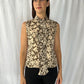 Carolina Herrera Floral Sleeveless Blouse with Ruffle Front