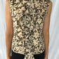 Carolina Herrera Floral Sleeveless Blouse with Ruffle Front