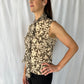 Carolina Herrera Floral Sleeveless Blouse with Ruffle Front