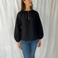 Kate Spade Navy Long-Sleeve Jewel-Neck Blouse