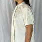 J. Crew Ivory Short-Sleeve Blouse with Flap Tie