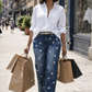 DL1961 Hi-Rise Curvy Bedazzled Straight-Leg Blue Jeans