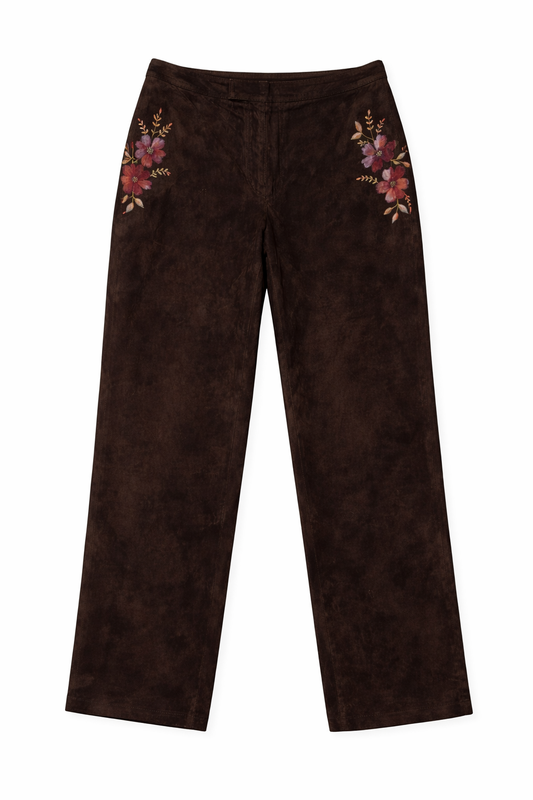 Linda Allard Ellen Tracy Brown Suede Pants