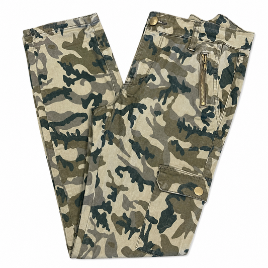 Ashley Mason Skinny Camo Cargo Skinny Pant with Star Patches