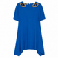 Stella McCartney Elbow-Sleeve Dress with Asymmetrical Hem and Eyes at Collar
