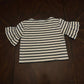 J.Crew Nvy/White Striped Shirt with Flamingo Appliqué and Bell Sleeves