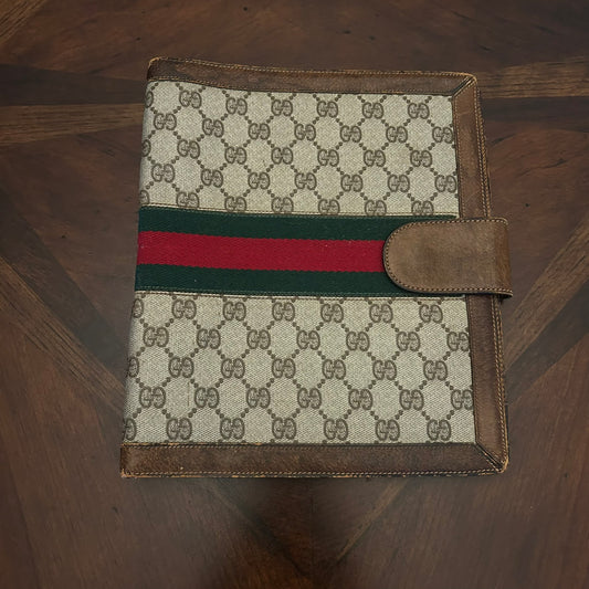 Gucci Brown Agenda Planner Cover with GG