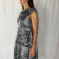 Carolina Herrera Black & White Printed Cap-Sleeve Dress