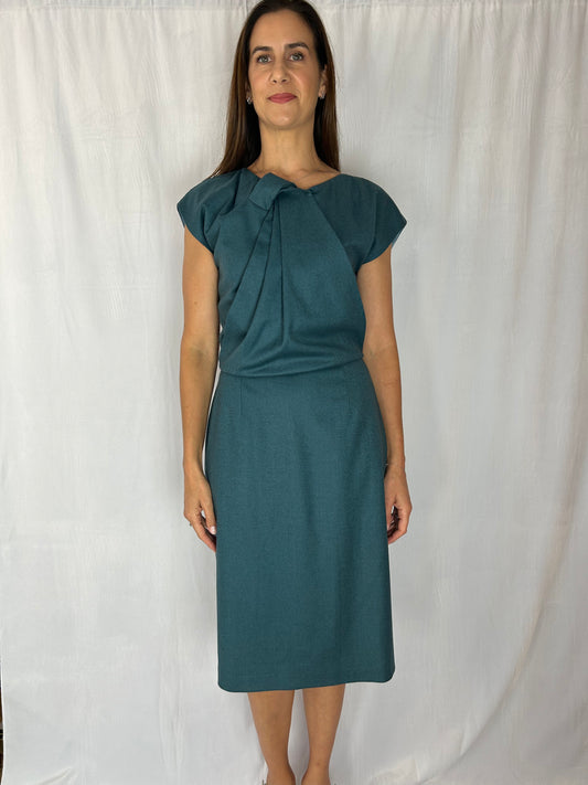 Fendi Turquoise Cap-Sleeve Dress