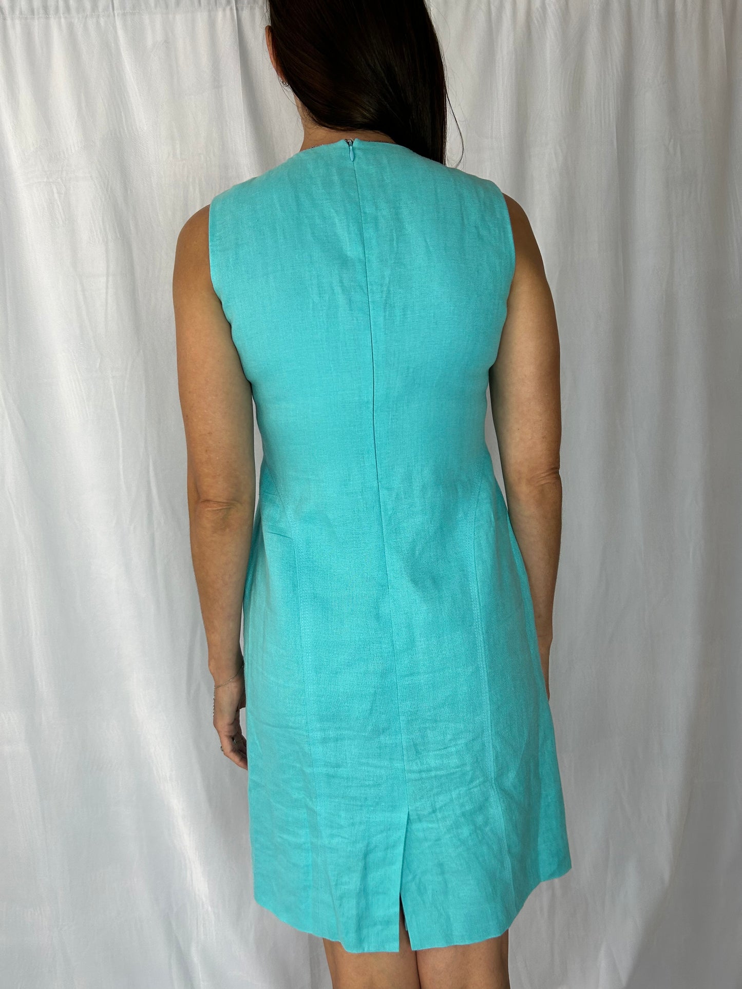 Talbots Sleeveless Teal Sculpted Dress