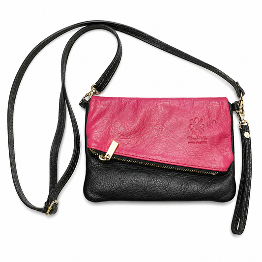 Vera Pelle Red Black Handpainted Two-Tone Minibag