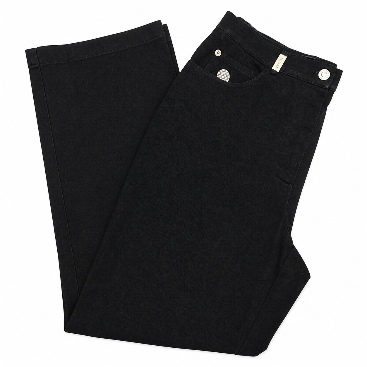 St. John Sport Black Jean with Crystal Button