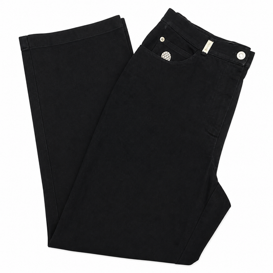 St. John Sport Black Jean with Crystal Button