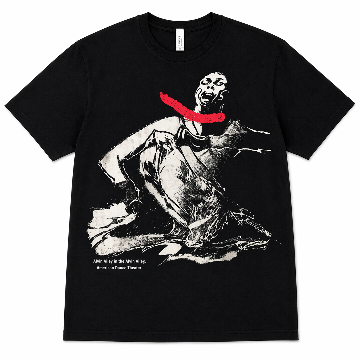 Alvin Ailey Judith Jamison Tee Shirt with Red Hand-Crocheted Scarf