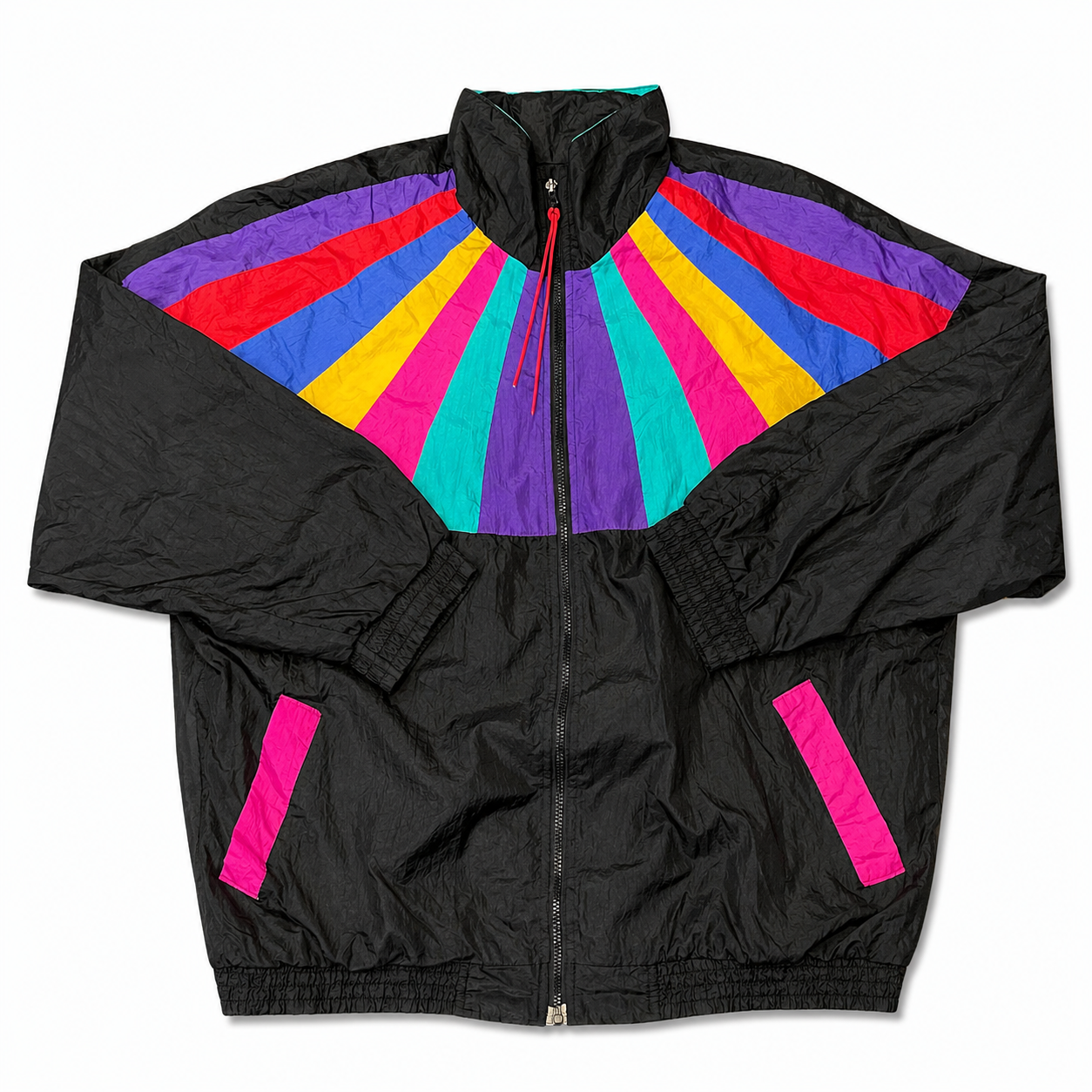 Nylon Zip Jacket with Rainbow Inset