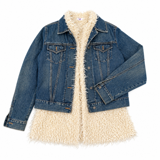 Denim Jacket and Detachable Faux Fur Vest
