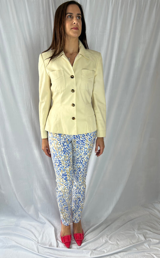 Escada by Margaretha Ley Ivory Single-Breasted Blazer