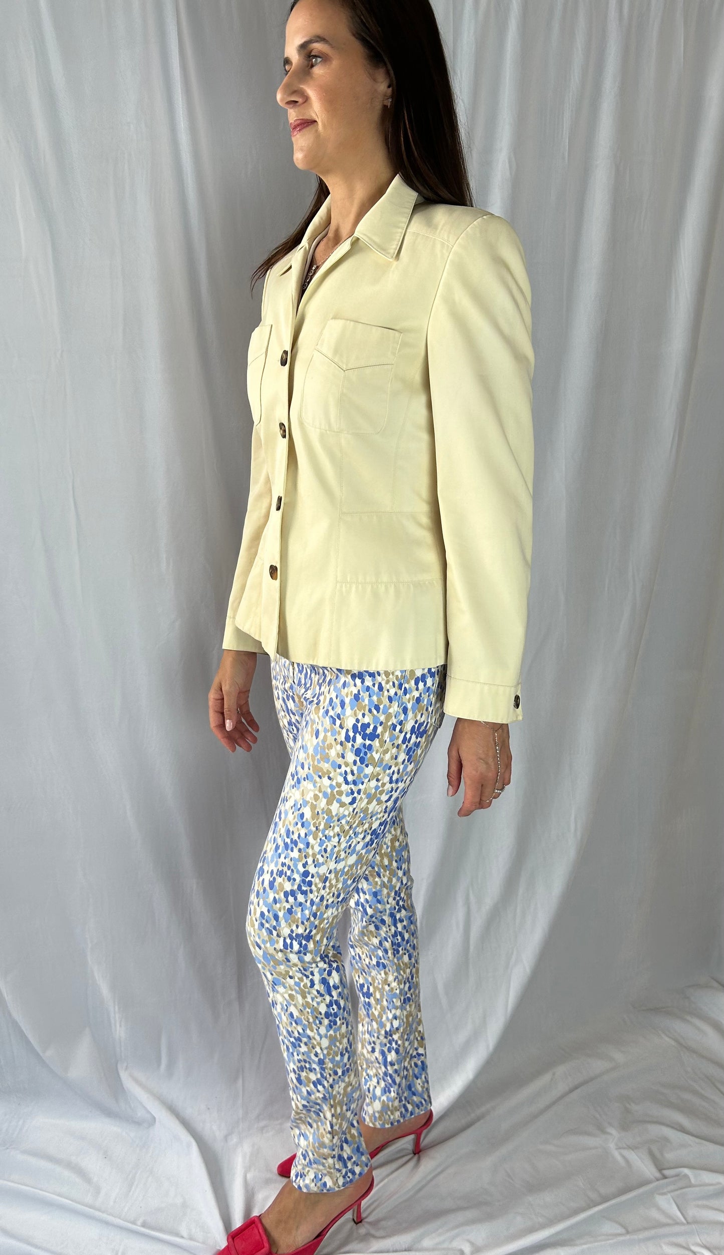 Escada by Margaretha Ley Ivory Single-Breasted Blazer