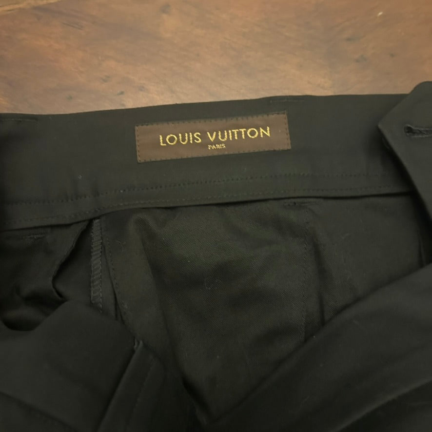 Louis Vuitton Black Flat Front Pants