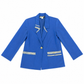 Sag Harbor Petite Royal Blue Single-Breasted Notch Blazer with Sparkle Trim