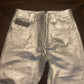 Coach Silver Metallic 5-Pkt Leather Pants