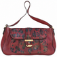 Etienne Aigner Vintage Leather Baguette Bag with Hand-Painted Animal Design