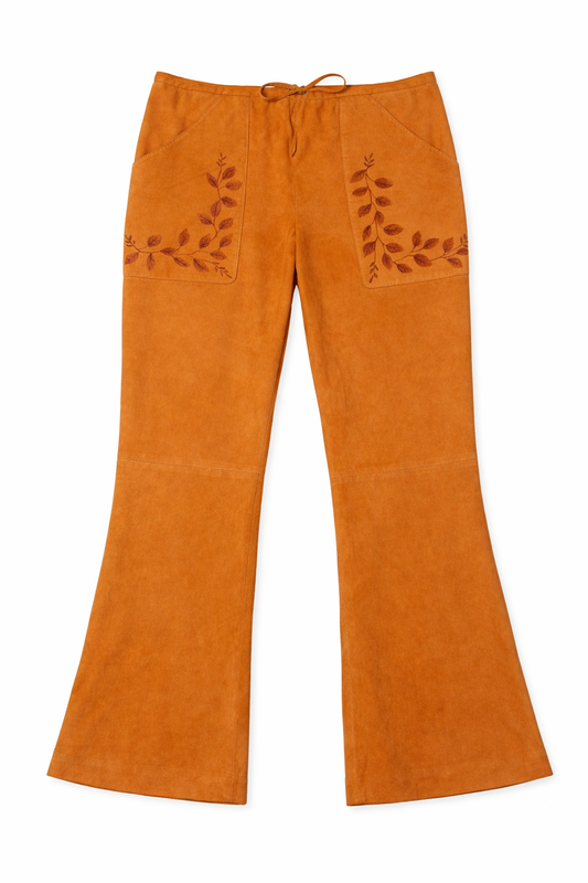Caroline Herrera Suede Tangerine Drawstring Pant