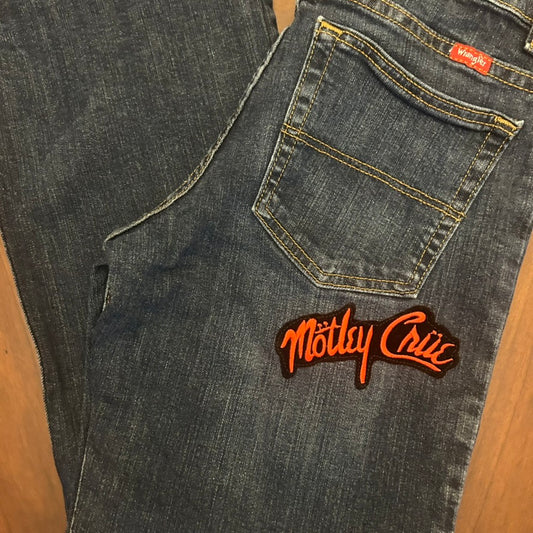 Wrangler Blue Jeans with Motley Crue Patch