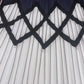 REISS Long Pleated Nvy/White Skirt with Sewn-on Pearls