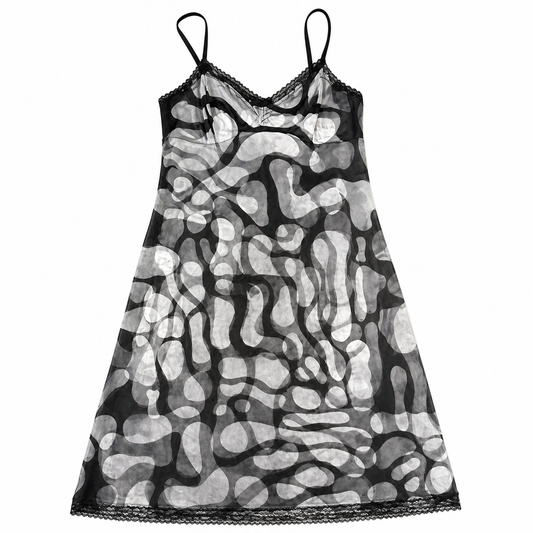 Vintage Slip Dress with Hand-painted Original Stencil (Circa 1970s)