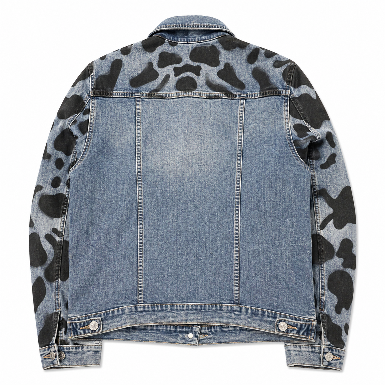 Denim Jacket with Hand-Painted Animal Design