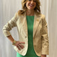 Croft & Barrow Petite Stretch Twill Khaki Single-Breasted Blazer