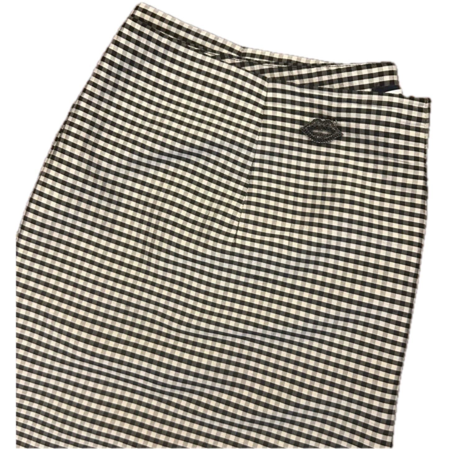 Ann Taylor Checked Capri Pants with Lip Charm