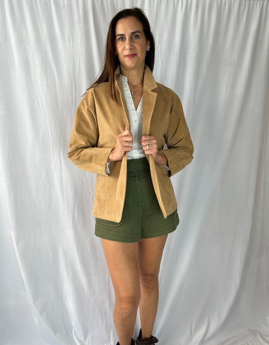 Ultrasuede Blazer with Open Front