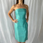 Max Mara Strapless Sculpted Aqua Dress