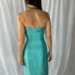 Max Mara Strapless Sculpted Aqua Dress