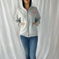 NYAC Grey Zip-Front Hoodie with Hand-Beaded Trim