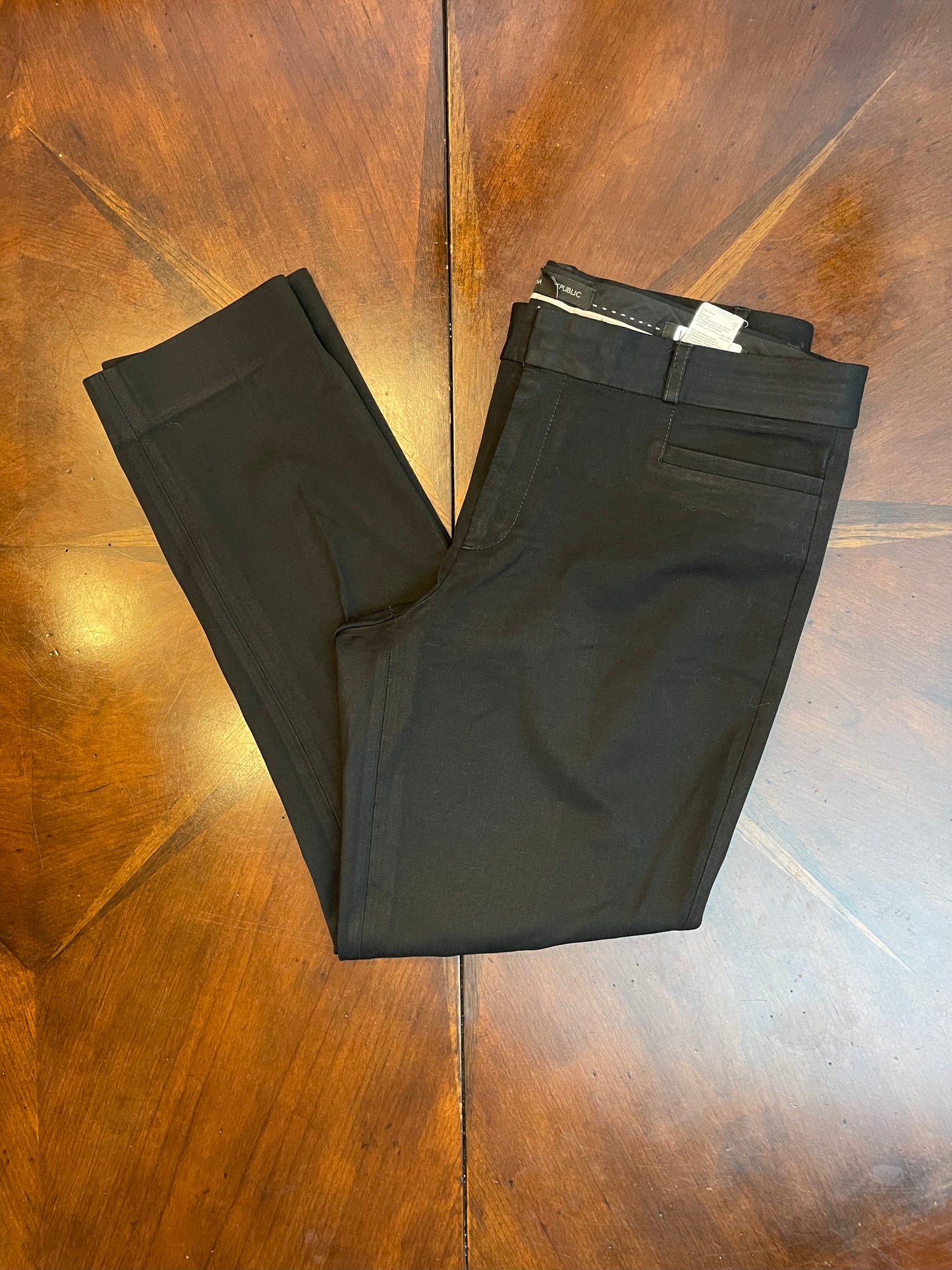 Banana Republic Navy Twill Flat Front Pant WP 1 check msrmt