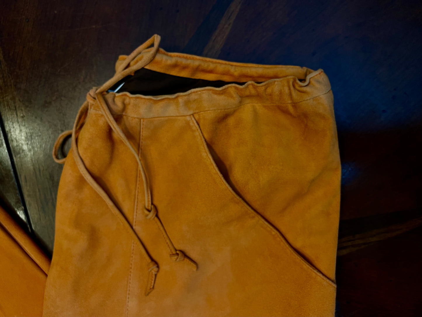 Caroline Herrera Suede Tangerine Drawstring Pant