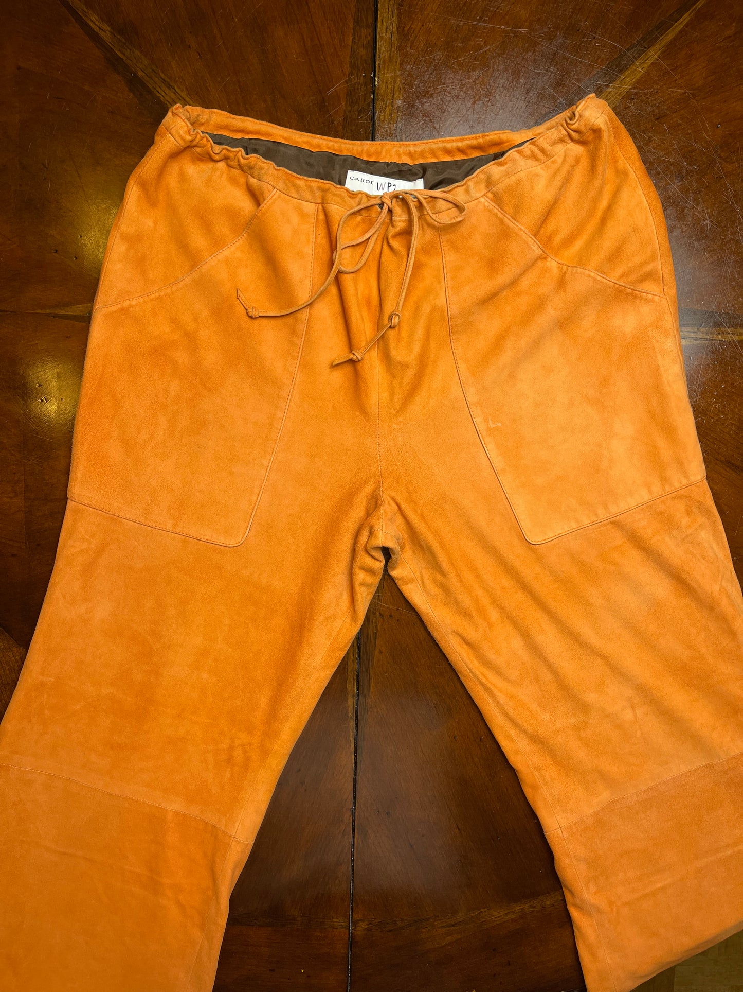 Caroline Herrera Suede Tangerine Drawstring Pant