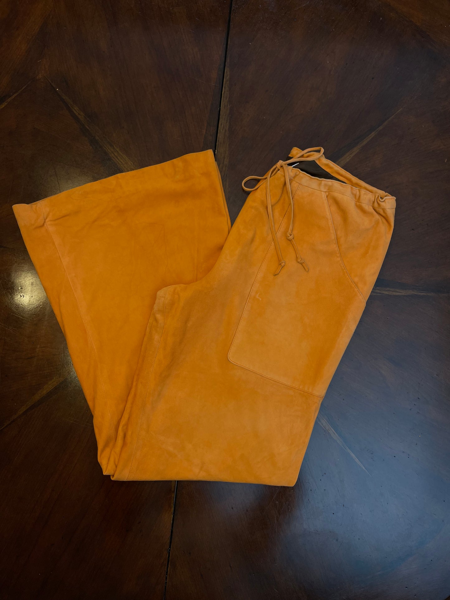 Caroline Herrera Suede Tangerine Drawstring Pant